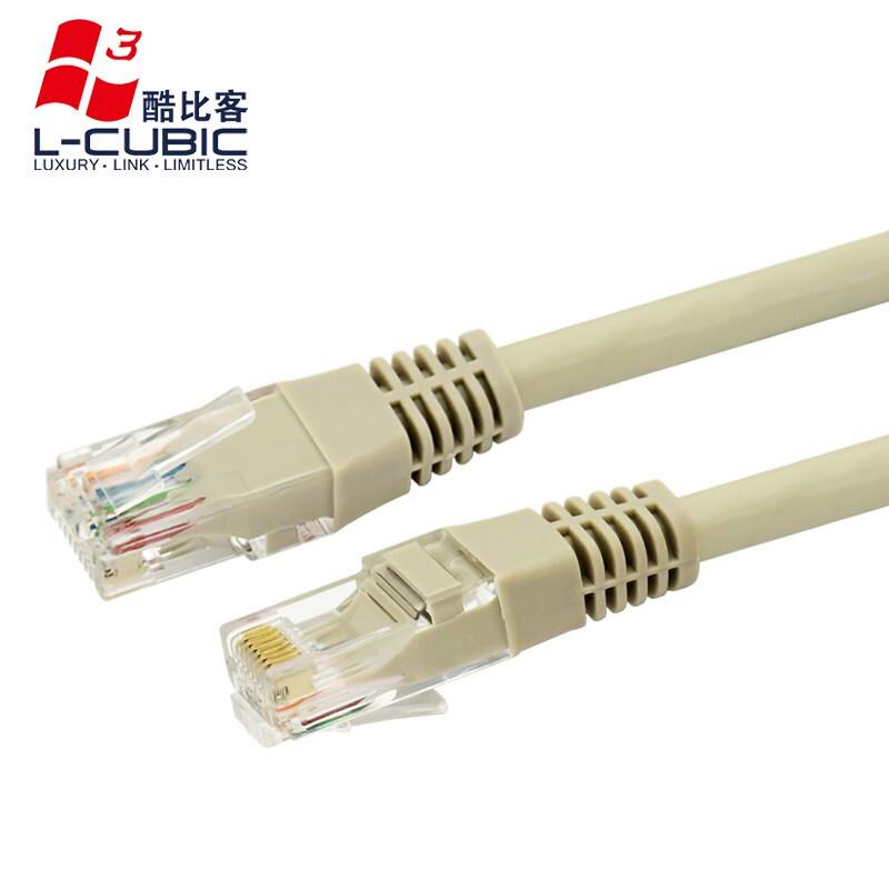 酷比客 LCLN6RRECGY-1M 六类网线 纯铜千兆 非屏蔽八芯双绞线1米  灰色按（条）销售