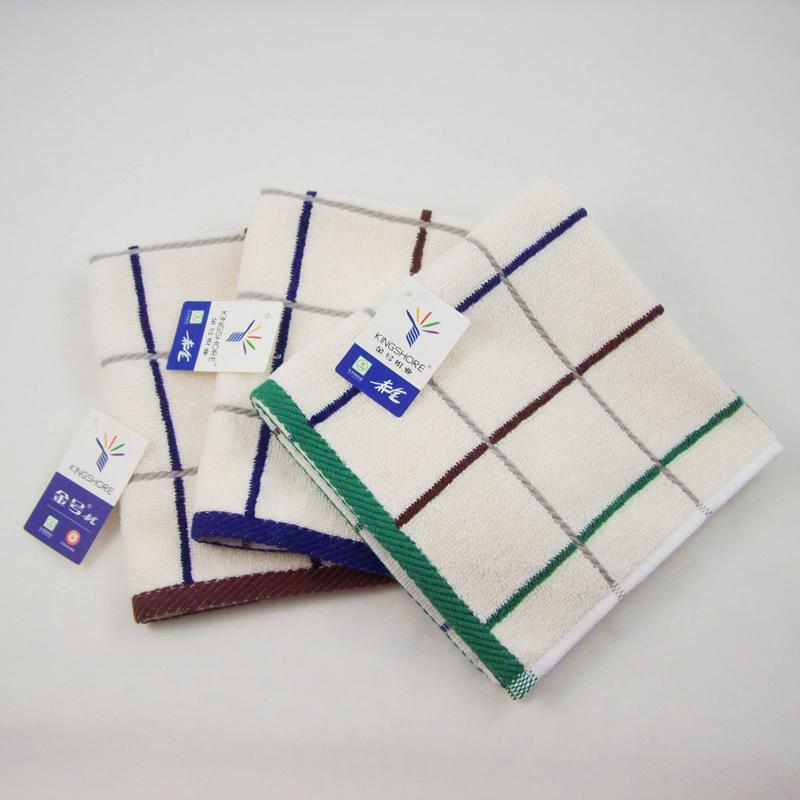 金号 2616.0 纯棉提缎方格方巾 两条装 34*33CM按（组）销售