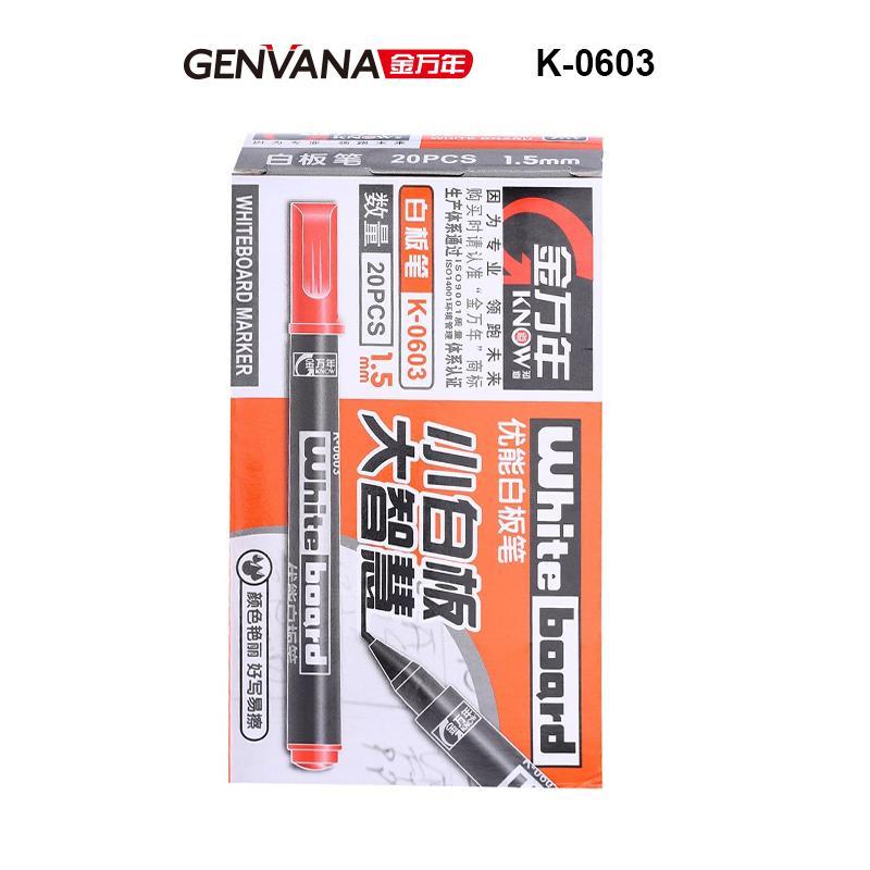 金万年 K-0603 优能细字白板笔 20支/盒 1.5mm 黑色按（盒）销售