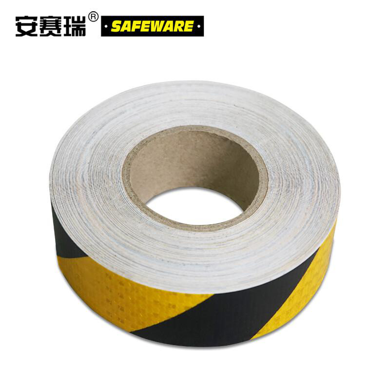 安赛瑞 14357 超级晶格反光警示胶带  黑黄色 50mm×50m按（卷）销售