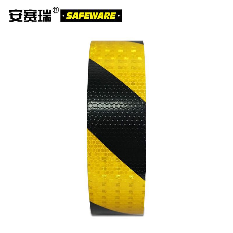 安赛瑞 14357 超级晶格反光警示胶带  黑黄色 50mm×50m按（卷）销售