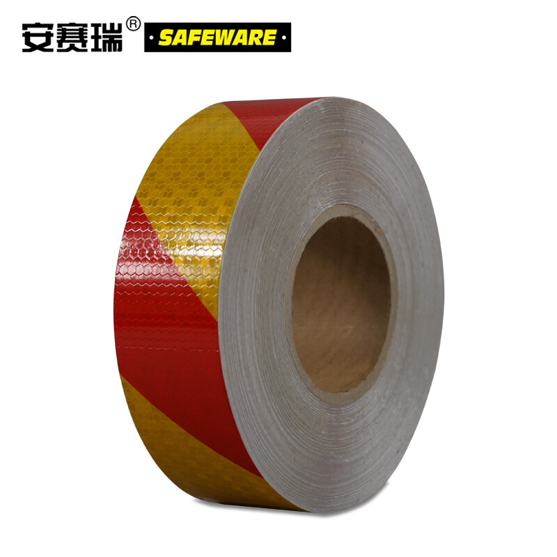安赛瑞 14360 超级晶格反光警示胶带（红黄条纹）   50mm×50m按（卷）销售
