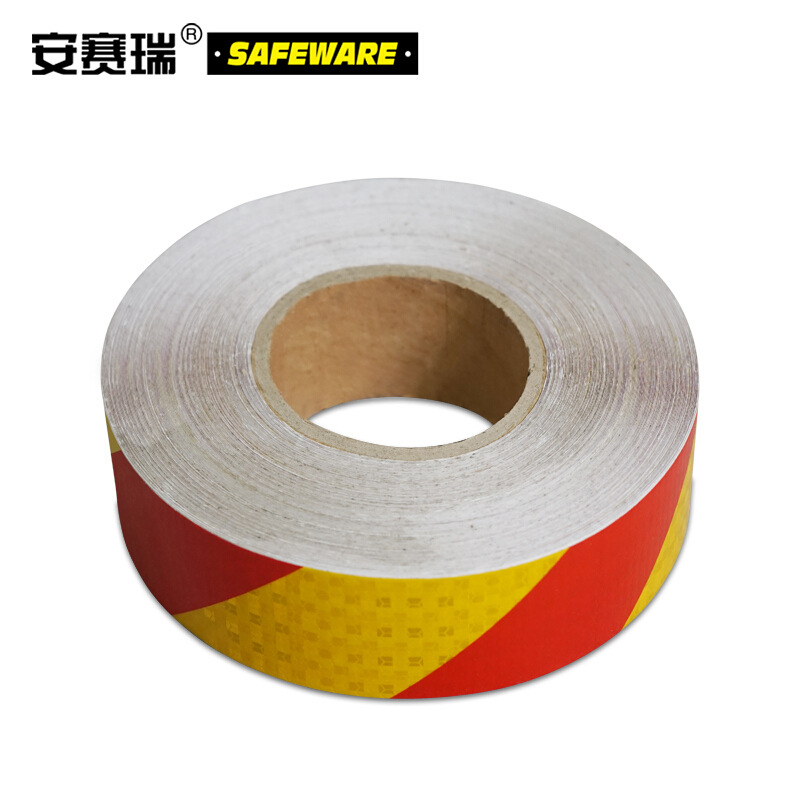 安赛瑞 14360 超级晶格反光警示胶带（红黄条纹）   50mm×50m按（卷）销售