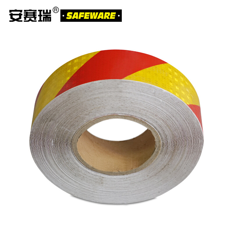安赛瑞 14360 超级晶格反光警示胶带（红黄条纹）   50mm×50m按（卷）销售