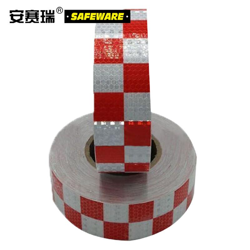 安赛瑞 14367 超级晶格反光警示胶带  红白色 50mm×50m按（卷）销售
