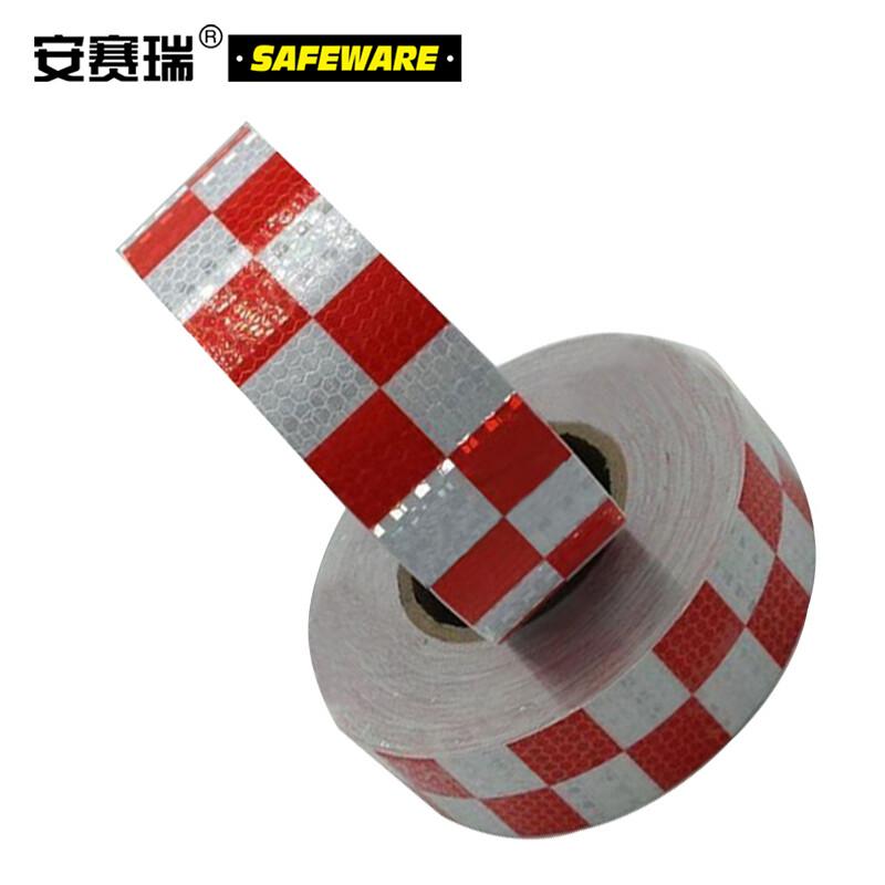 安赛瑞 14367 超级晶格反光警示胶带  红白色 50mm×50m按（卷）销售