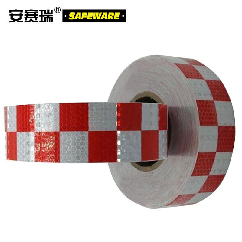 安赛瑞 14367 超级晶格反光警示胶带  红白色 50mm×50m按（卷）销售