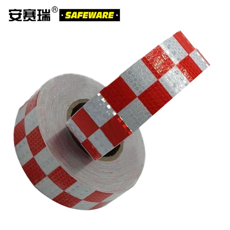 安赛瑞 14367 超级晶格反光警示胶带  红白色 50mm×50m按（卷）销售