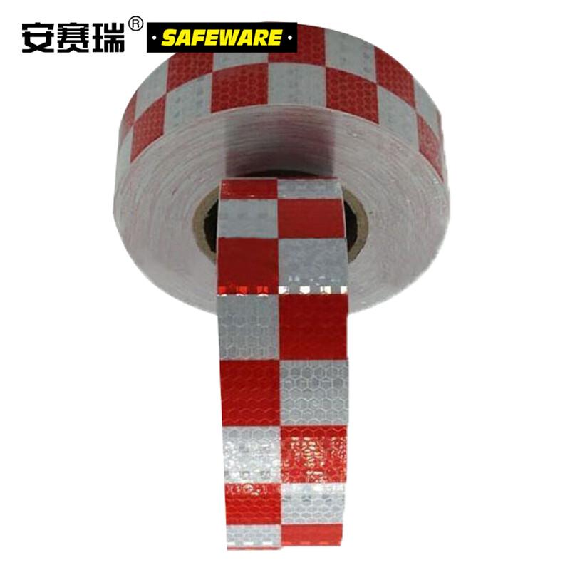 安赛瑞 14367 超级晶格反光警示胶带  红白色 50mm×50m按（卷）销售