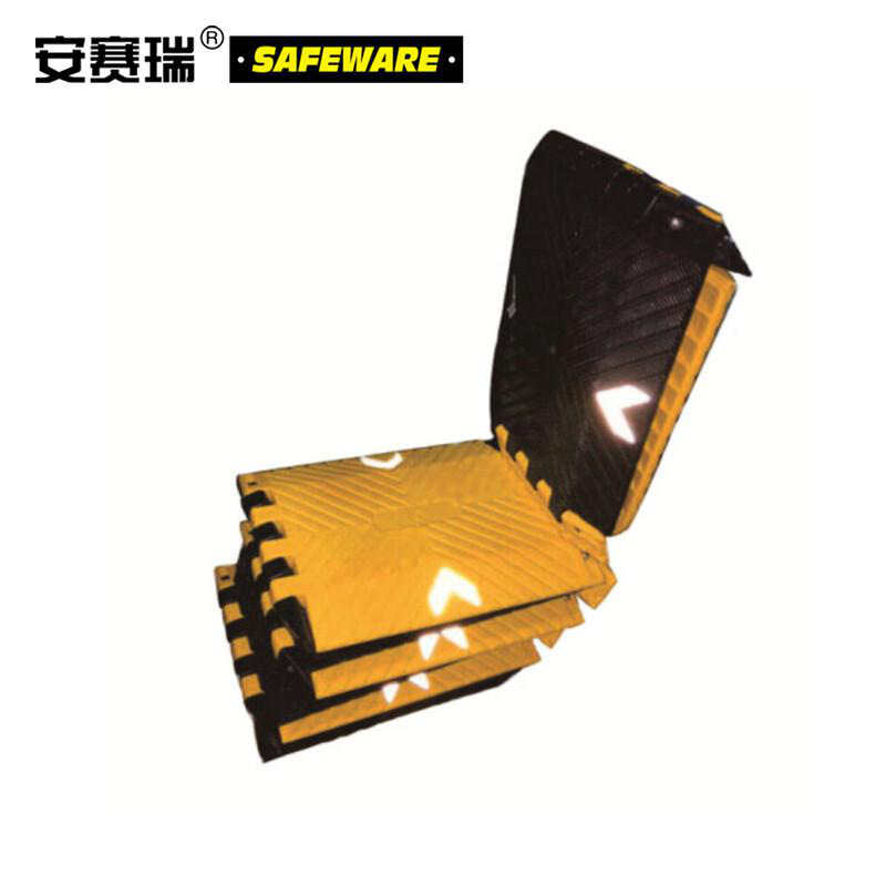 安赛瑞 11025 便携式减速带（折叠式）  黑黄色 展开规格3000×250×25mm按（个）销售