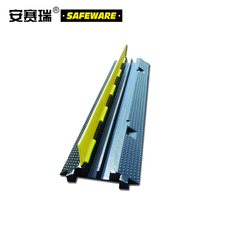 安赛瑞 14465 重型2槽线缆保护带  黑黄色 1000×250×45mm，线槽宽30mm按（个）销售