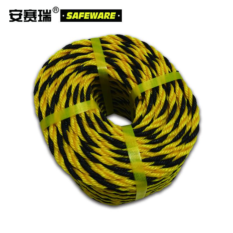 安赛瑞 14106 警示隔离绳  黑黄色 Φ10mm×50m按（卷）销售