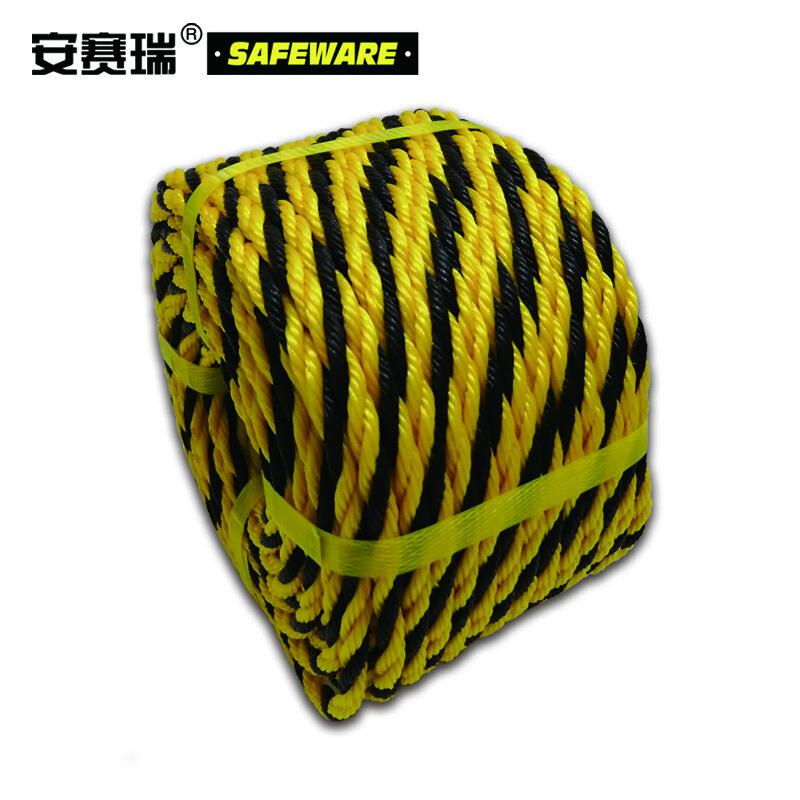 安赛瑞 14106 警示隔离绳  黑黄色 Φ10mm×50m按（卷）销售