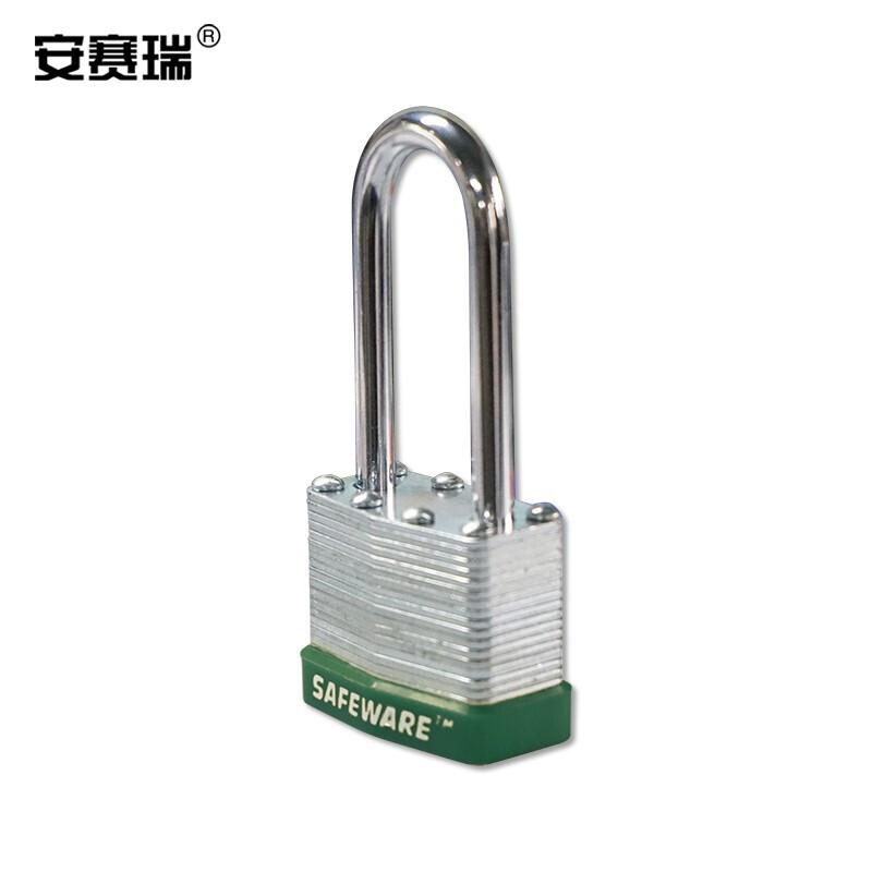 安赛瑞 14715 长梁钢制千层安全挂锁  绿色 锁梁Φ6mm，高48mm按（把）销售