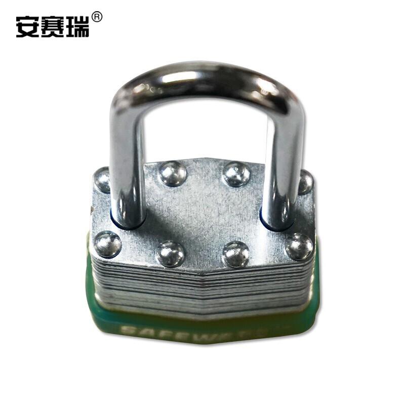 安赛瑞 14715 长梁钢制千层安全挂锁  绿色 锁梁Φ6mm，高48mm按（把）销售