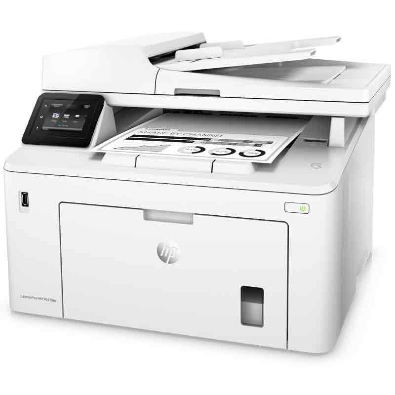 惠普 LaserJet Pro MFP M227fdw 黑白激光一体机 A4 自动双面打印，复印，扫描，传真，带自动输稿器，无线网络按台销售