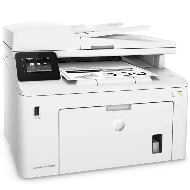 惠普 LaserJet Pro MFP M227fdw 黑白激光一体机 A4 自动双面打印，复印，扫描，传真，带自动输稿器，无线网络按台销售