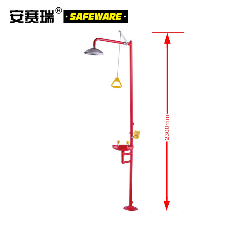 安赛瑞 14750 复合式冲淋洗眼器   总高2.3m，喷淋流量120L/m，洗眼流量12L/m按（套）销售