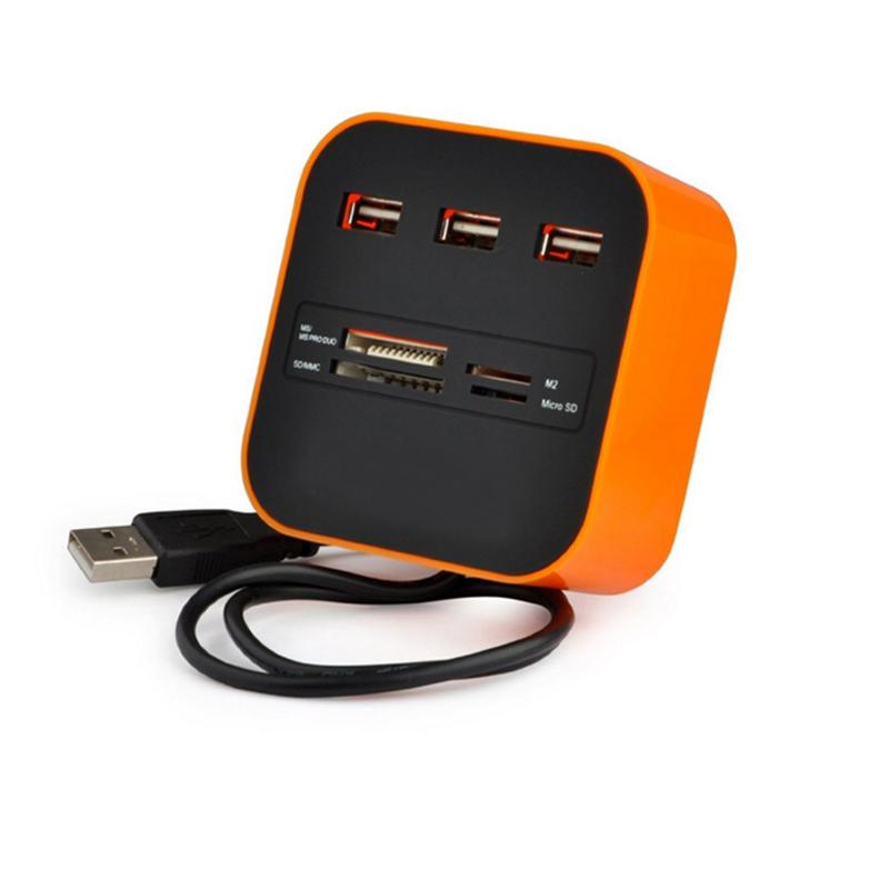 酷比客 LCHC01OR USB2.0 HUB 3口 带读卡器 橙色 适用于U盘，读卡器，USB鼠标，USB键盘，扫描仪，数码像机，数码摄像机，USB声卡等设备按（个）销售