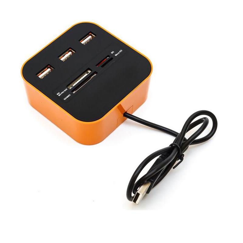 酷比客 LCHC01OR USB2.0 HUB 3口 带读卡器 橙色 适用于U盘，读卡器，USB鼠标，USB键盘，扫描仪，数码像机，数码摄像机，USB声卡等设备按（个）销售