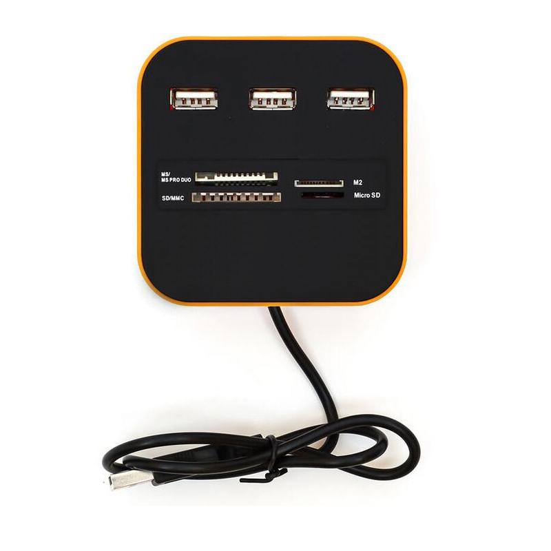 酷比客 LCHC01OR USB2.0 HUB 3口 带读卡器 橙色 适用于U盘，读卡器，USB鼠标，USB键盘，扫描仪，数码像机，数码摄像机，USB声卡等设备按（个）销售
