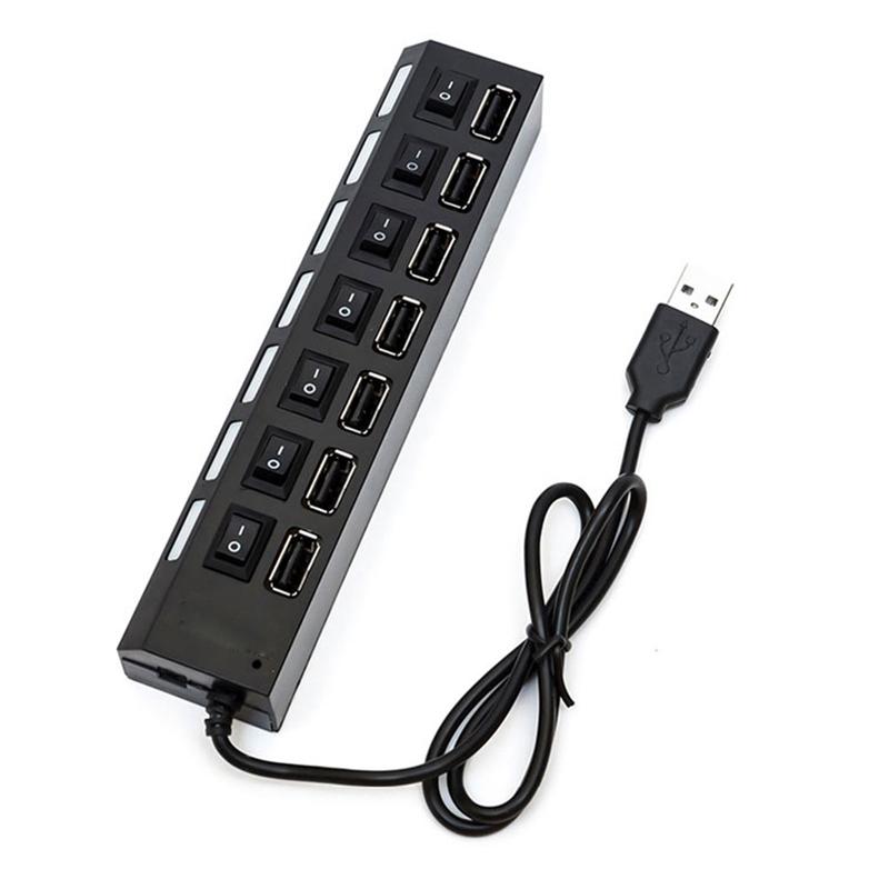 酷比客 LCHB18BBK USB2.0 HUB 7口 带开关 黑色 适用于U盘，读卡器，USB鼠标，USB键盘，扫描仪，数码像机，数码摄像机，USB声卡等设备按（个）销售