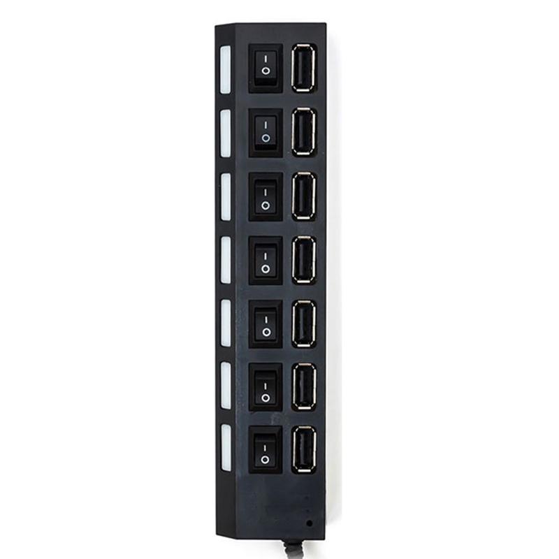 酷比客 LCHB18BBK USB2.0 HUB 7口 带开关 黑色 适用于U盘，读卡器，USB鼠标，USB键盘，扫描仪，数码像机，数码摄像机，USB声卡等设备按（个）销售