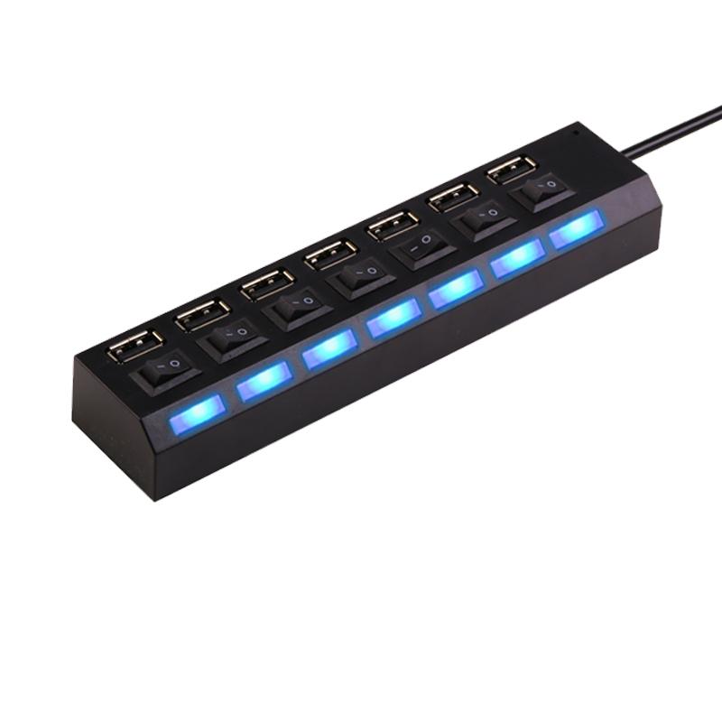 酷比客 LCHB18BBK USB2.0 HUB 7口 带开关 黑色 适用于U盘，读卡器，USB鼠标，USB键盘，扫描仪，数码像机，数码摄像机，USB声卡等设备按（个）销售