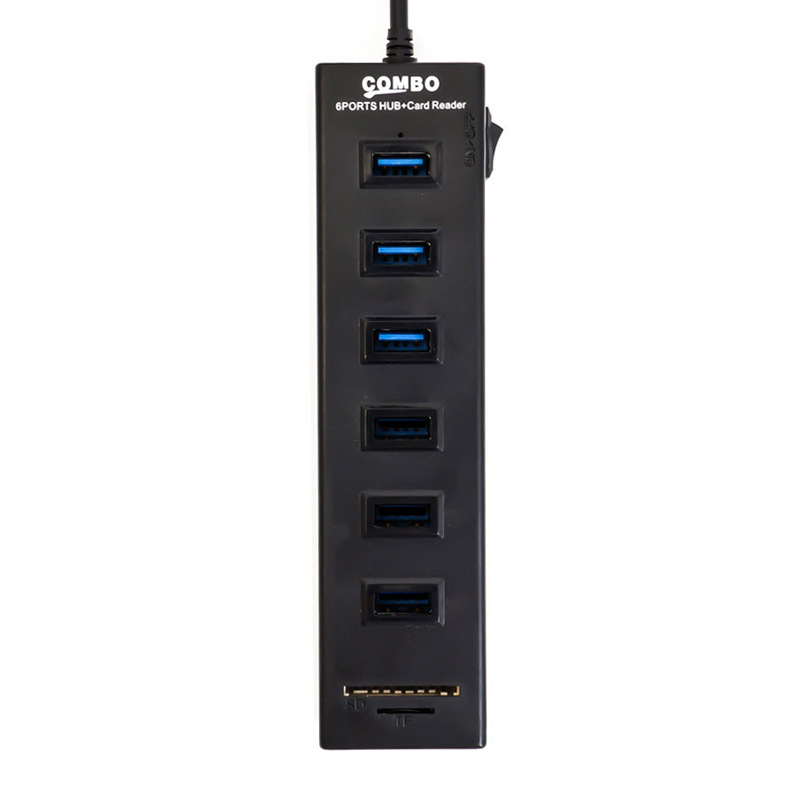 酷比客 LCHC14BK USB3.0 HUB 6口 带读卡器 黑色 适用于U盘，读卡器，USB鼠标，USB键盘，扫描仪，数码像机，数码摄像机，USB声卡等设备按（个）销售