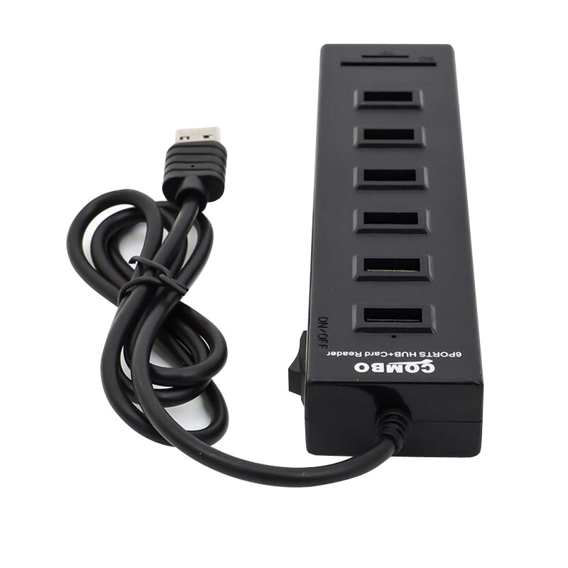 酷比客 LCHC14BK USB3.0 HUB 6口 带读卡器 黑色 适用于U盘，读卡器，USB鼠标，USB键盘，扫描仪，数码像机，数码摄像机，USB声卡等设备按（个）销售