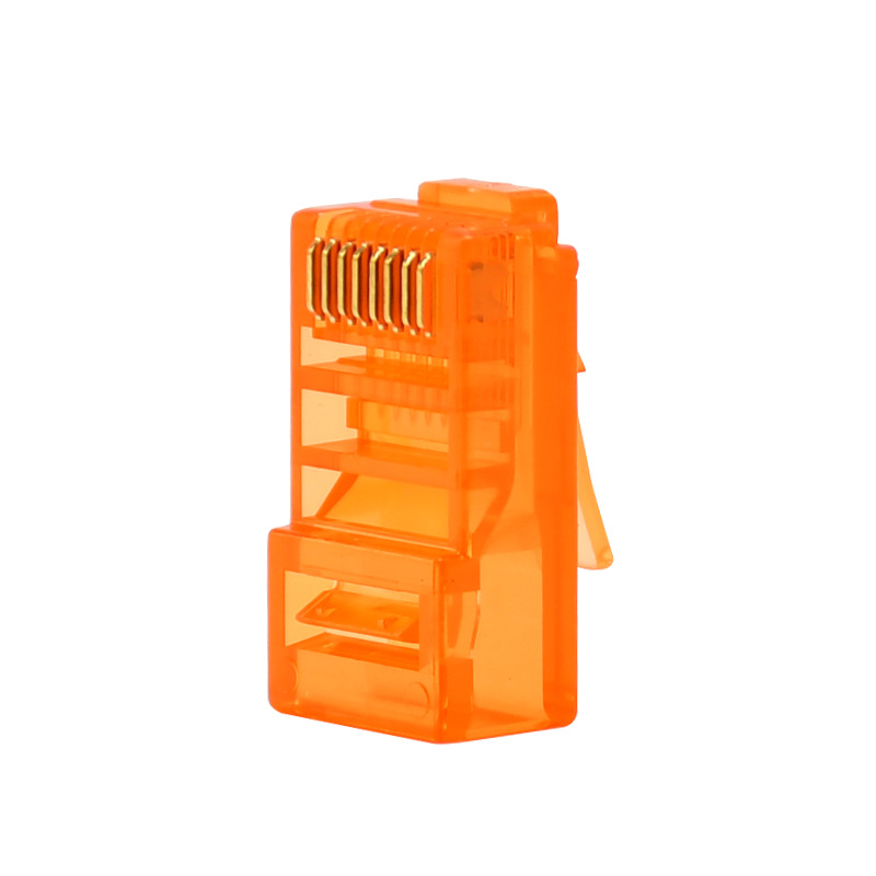 酷比客 LCLNC5PLUGOR L-CUBIC 超5类水晶头 8P8C 透明橙色 100只/盒 用于综合网络布线，网线接口，RJ45网络接口按（盒）销售