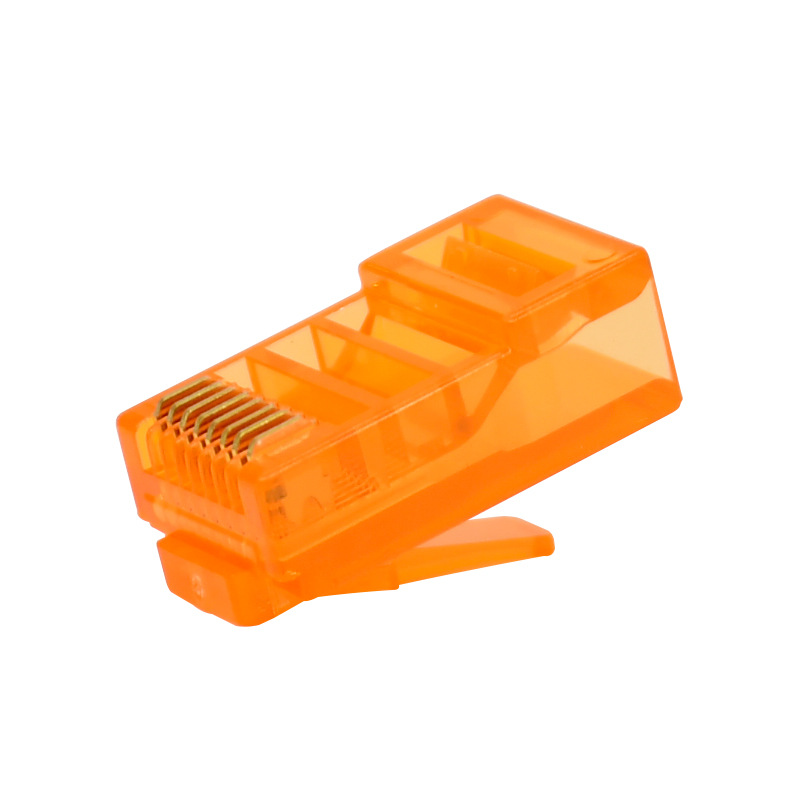 酷比客 LCLNC5PLUGOR L-CUBIC 超5类水晶头 8P8C 透明橙色 100只/盒 用于综合网络布线，网线接口，RJ45网络接口按（盒）销售