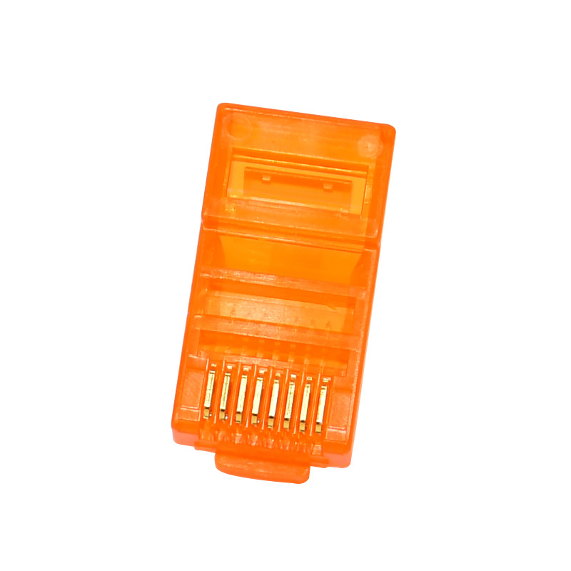 酷比客 LCLNC5PLUGOR L-CUBIC 超5类水晶头 8P8C 透明橙色 100只/盒 用于综合网络布线，网线接口，RJ45网络接口按（盒）销售