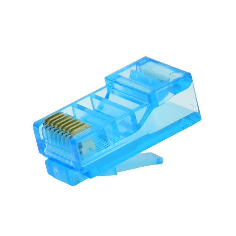 酷比客 LCLNC5PLUGBU L-CUBIC 超5类水晶头 8P8C 透明蓝色 100只/盒 用于综合网络布线，网线接口，RJ45网络接口按（盒）销售