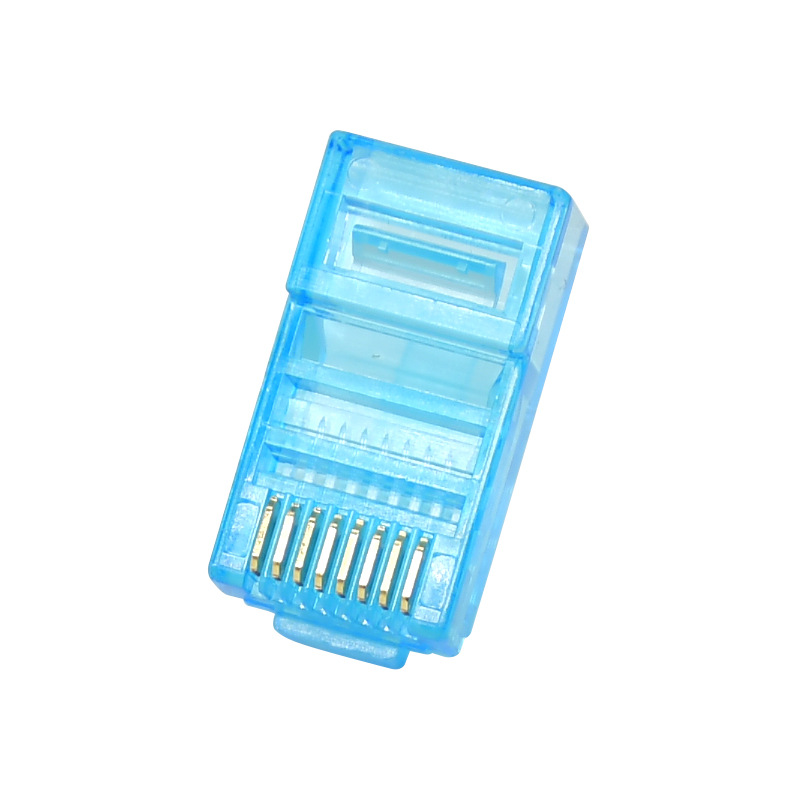 酷比客 LCLNC5PLUGBU L-CUBIC 超5类水晶头 8P8C 透明蓝色 100只/盒 用于综合网络布线，网线接口，RJ45网络接口按（盒）销售