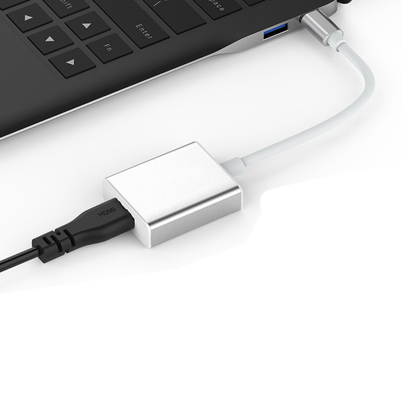 酷比客 LCCPUCHAF USB Type-C转HDMI母 转接线 0.15M 银色 用于Type-C转HDMI的设备按（条）销售