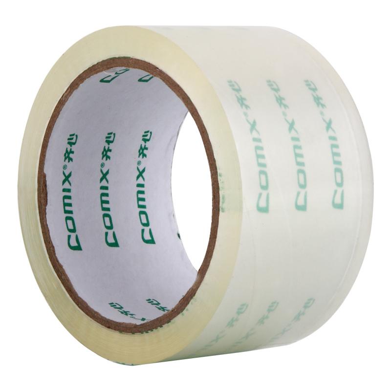 齐心 JP5506-6 普透封箱胶带 55mm*60y 透明色 6卷/筒按（筒）销售