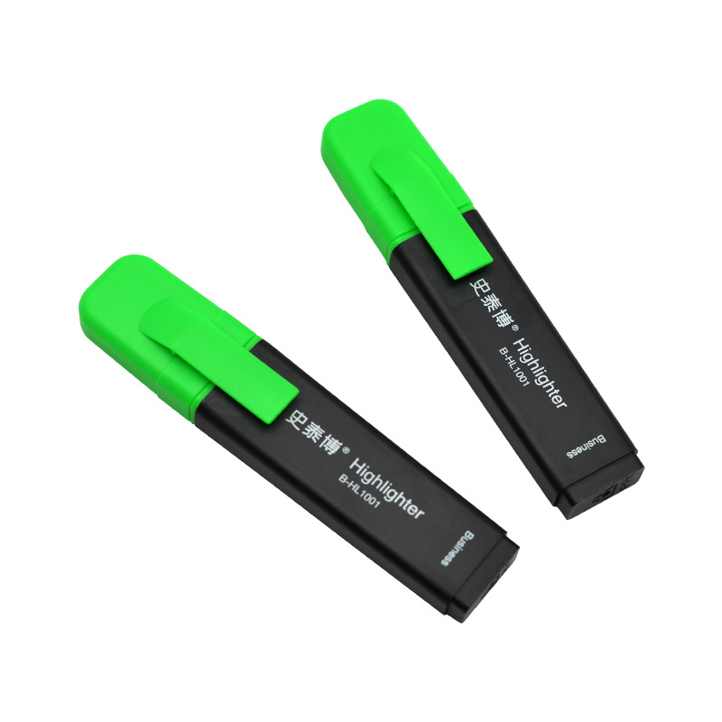 史泰博 B-HL1001 荧光笔 1.5-5mm 绿色 12支/盒按盒销售