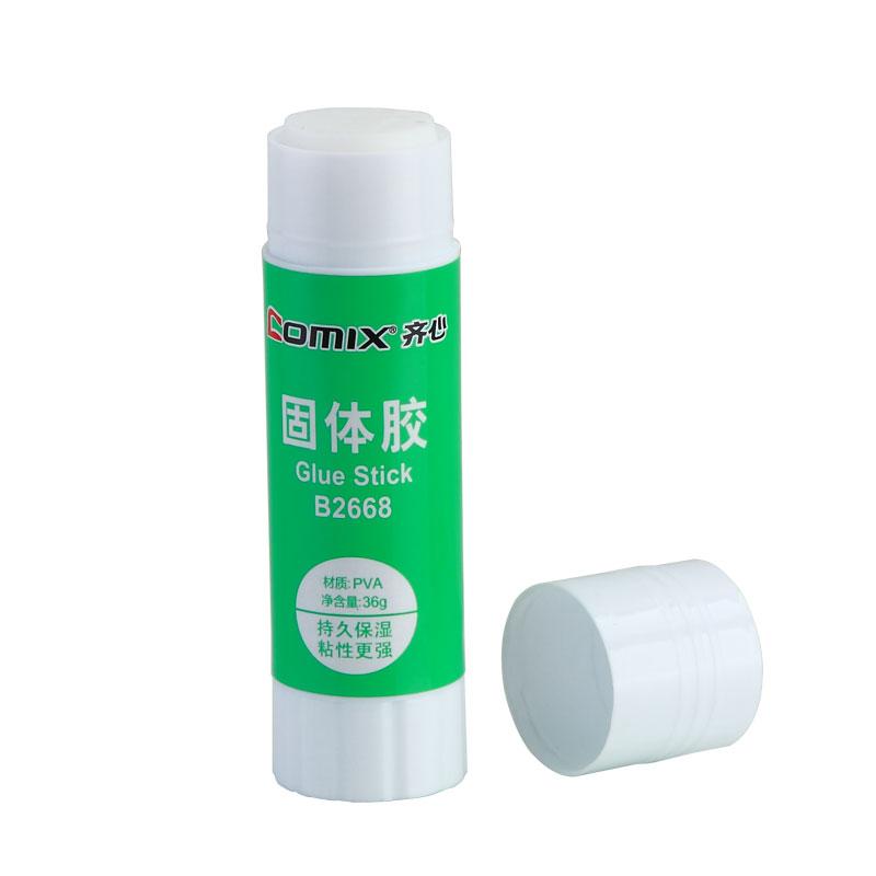 齐心 B2668-N PVA固体胶 36g 30*111.5mm 绿色 12支/盒,288支/箱按支销售