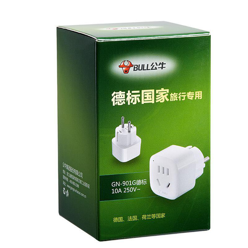 公牛 GN-901G（新） 电源转换器 适用于德国 白色 便携按个销售