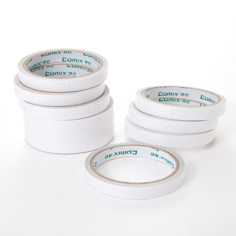 齐心 MJ1210-10 双面棉纸胶带 12mm*10y 白色 10卷/筒，60卷/箱按（筒）销售