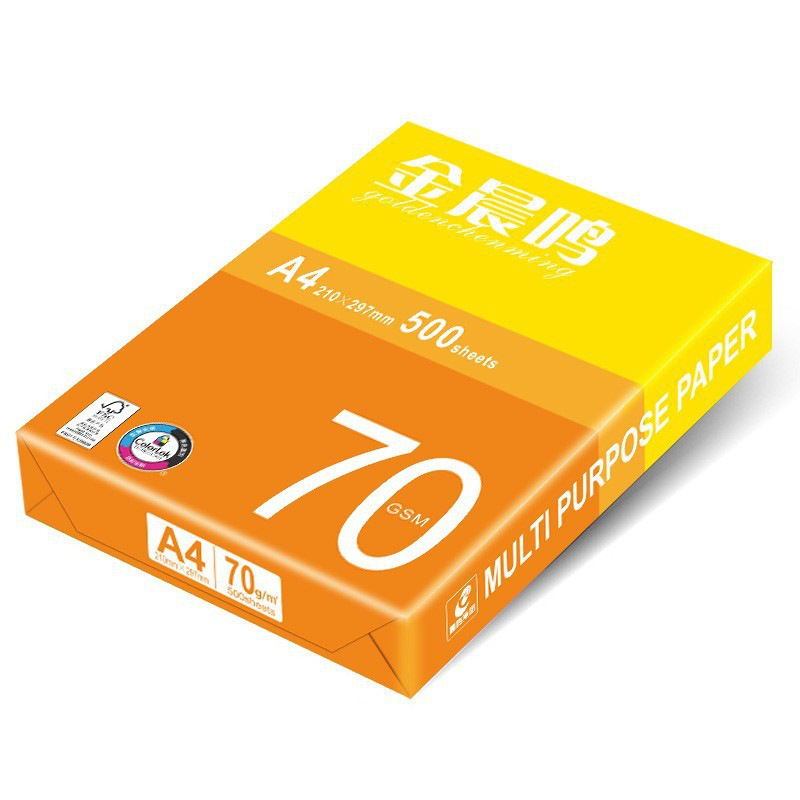 金晨鸣  复印纸 A4 70G 白色 500张/包，5包/箱按包销售