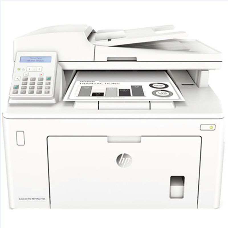 惠普 LaserJet Pro MFP M227fdn 黑白激光多功能一体机 A4 白色  打印、复印、扫描、传真、有线网络、自动双面按台销售
