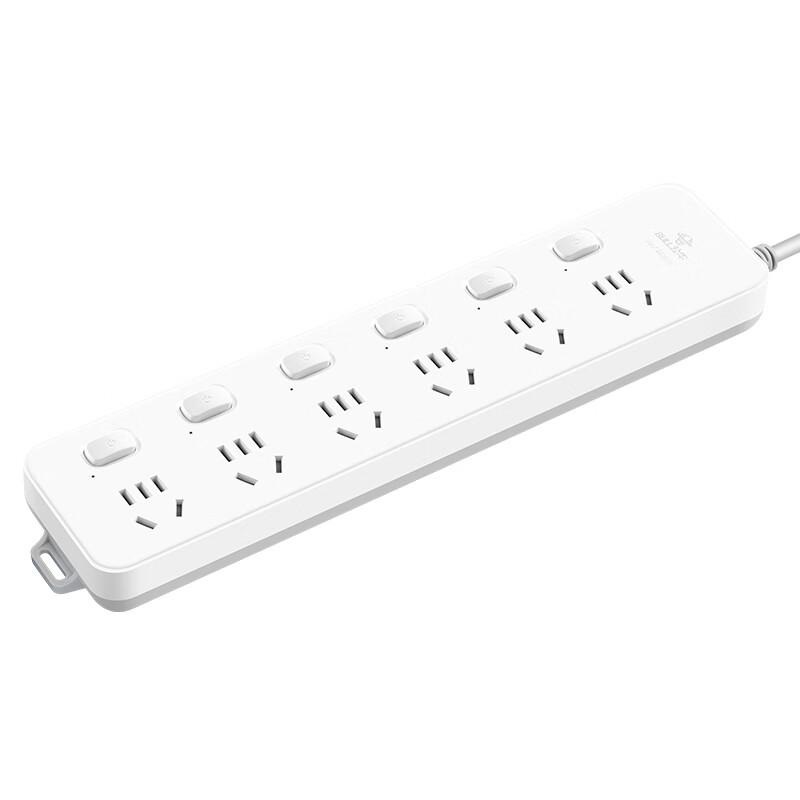 公牛 GN-313（新） 多控六联插座 3米 白色按个销售