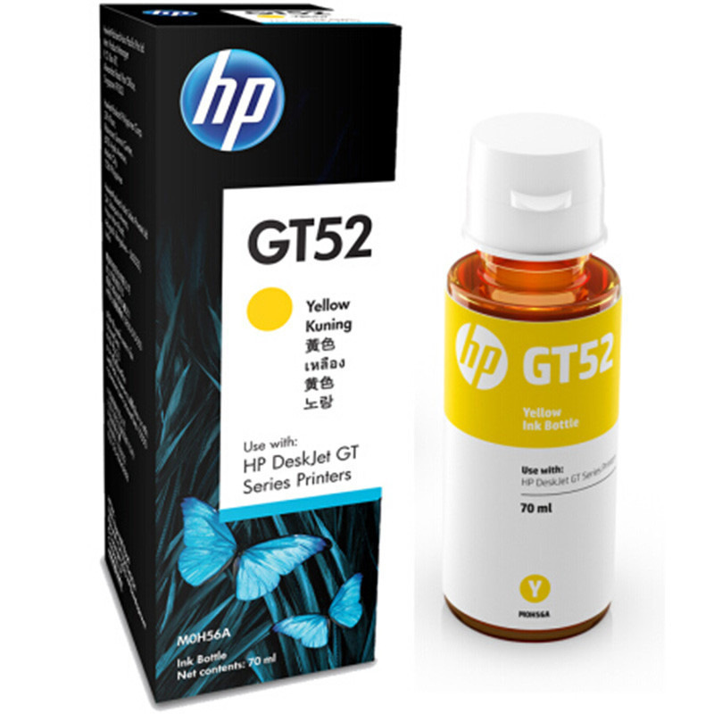 惠普 M0H56AA 墨水瓶 GT52 黄色 8000页 适用310/318/319/410/418/419/511/518/519/618按瓶销售