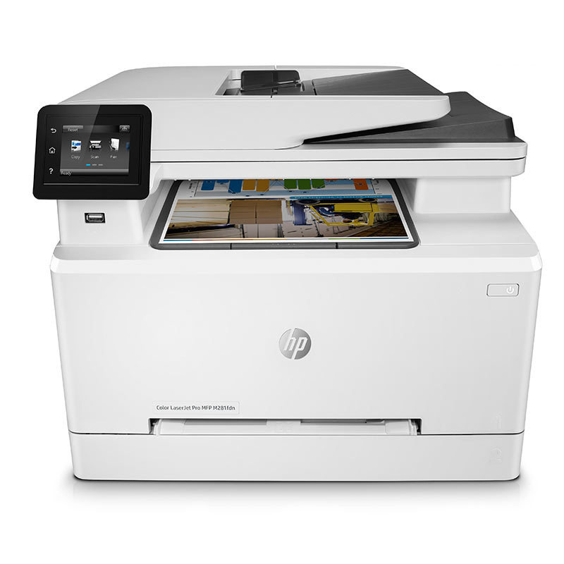 惠普 Color LaserJet Pro MFP M281fdn 彩色激光多功能一体机 A4 白色  打印、复印、扫描、传真、有线网络、自动双面按台销售