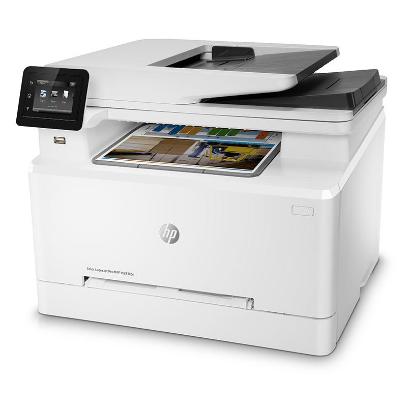 惠普 Color LaserJet Pro MFP M281fdn 彩色激光多功能一体机 A4 白色  打印、复印、扫描、传真、有线网络、自动双面按台销售