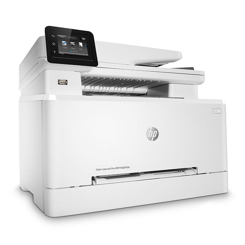 惠普 Color LaserJet Pro MFP M281fdn 彩色激光多功能一体机 A4 白色  打印、复印、扫描、传真、有线网络、自动双面按台销售