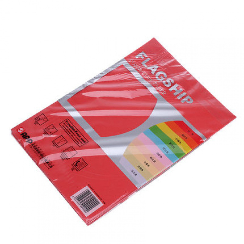 旗舰 A4 80G 彩色复印纸 100张/包 红色按（包）销售