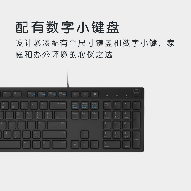 戴尔 KB216 有线键盘 全尺寸 黑色按个销售